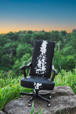 Black and White Spine Tall Cowhide Office Chair - LOREC Ranch Home Furnishings