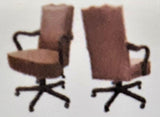 Wood Office Chair With Leather Upholstry