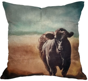 Brown Cow II Pillow *Limited Edition* - LOREC Ranch Home Furnishings