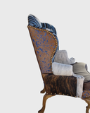 Kilim Blue Wingback Chair - LOREC Ranch Home Furnishings