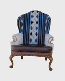 Santa Fe Kilim Blue Wingback Chair
