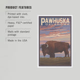 PREMIUM POSTCARDS Pawhuska, Oklahoma, Buffalo & Sunset