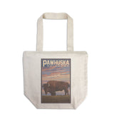 ORGANIC TOTE BAG Pawhuska, Oklahoma, Buffalo & Sunset