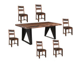 Riviera Dining Table & 6 Upholstered Seat Dining Chairs