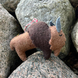 Bison Felt Wool Christmas Ornament