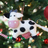 Cow Felt Wool Christmas Ornament