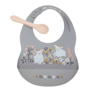 Fresh & Messy Silicone Bib & Spoon Set | Lily the Lamb