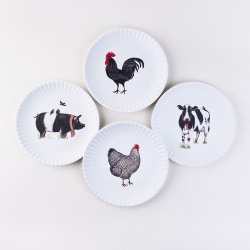 180° Farmhouse Animal Melamine Plate