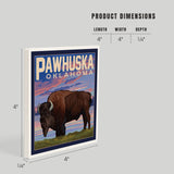 Ceramic Coaster Pawhuska, Oklahoma, Buffalo & Sunset