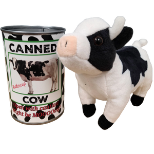 Canned Cow | Stuffed Animal Plush w/Funny Jokes | Gift