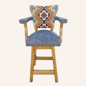 Swivel West Barstool Kilim With Arms