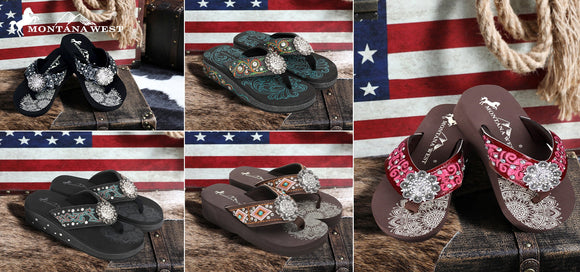 FLIP FLOPS -S001 ASSORTMENT COLOR BASE ON CONCHO