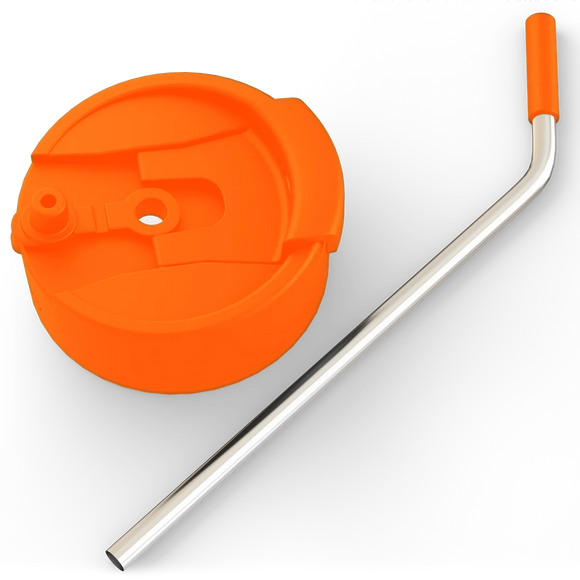 Universal Buddy 2.O- Drinking Lid with Straw-Coffee Lid- Orange-Frost Buddy