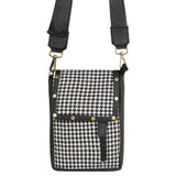 Houndstooth Front close Sling Bag