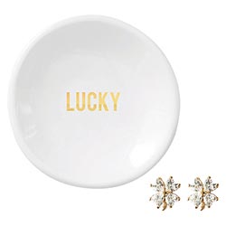 Earrings & Tray- Lucky