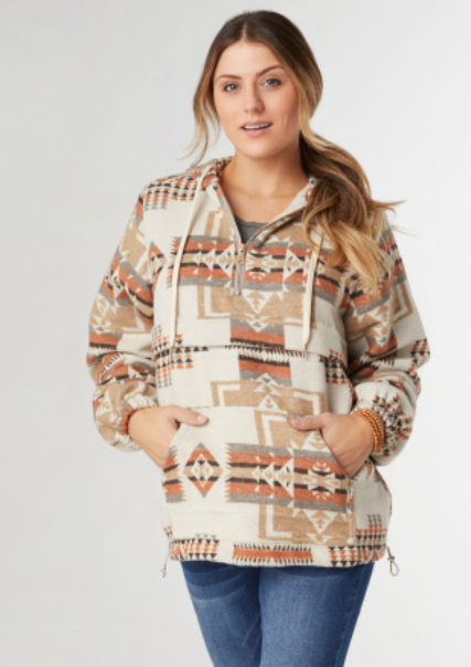 CC Liona Aztec Print Pullover Shacket