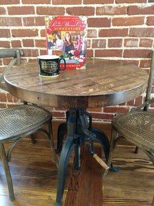 54" Round Boxcar Table With Pedestal Base