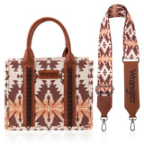 Cowboy WG2203-8120S Wrangler Southwestern Print Small Canvas Tote/Crossbody