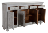 Arabella 4 Drawer 4 Door Carved Sideboard