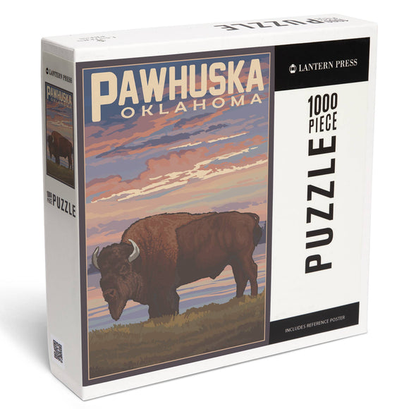 1000 PIECE PUZZLE Pawhuska, Oklahoma, Buffalo & Sunset