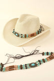 Southwestern Turquoise Concho Row Beaded Hat Band