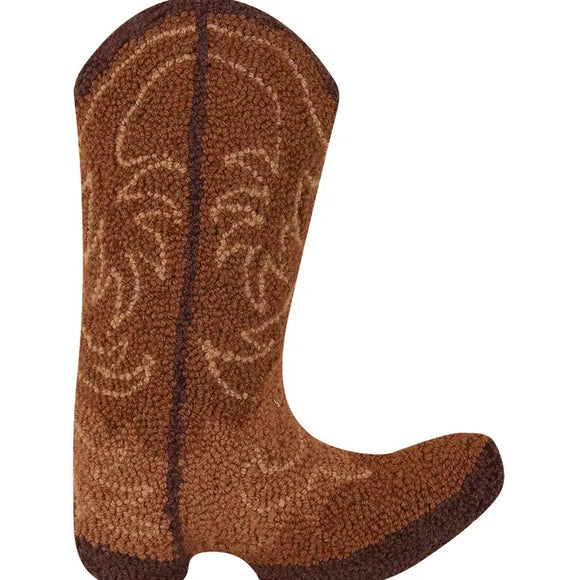 Brown Cowboy Boot Hook Pillow