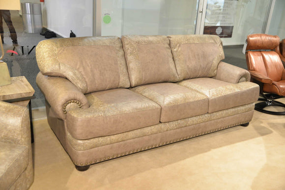 Houston 2 Seat Sofa In Saloon Mushroom Leather (Grade 3)