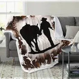 1pc Knight Horse Printed Blanket, For Home & Outdoor Use