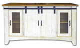 Barn Door TV Stand (Two Drawers) - LOREC Ranch Home Furnishings