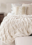 Luxe Ivory Mink Throw Blanket - LOREC Ranch Home Furnishings