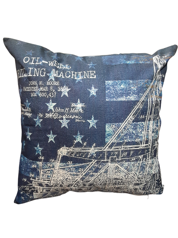 Oil Well Drill Blueprint *Limited Edition* Pillow Cover