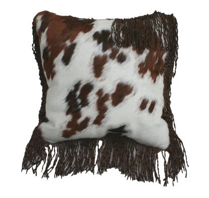 Cowhide Pillow with Fringe