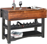 Rustic Esme Pub Table with Wine Rack