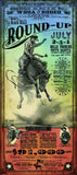 Official 2011 Belle Fourche Black Hills Round-Up Rodeo Poster Print w/Wooden Frame & Glass