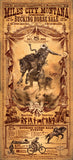 Official 2014 Miles City Bucking Horse Sale Rodeo Poster Print w/Wooden Frame & Glass