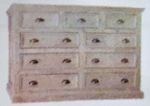 Antiqued 9Drawer Dresser (Chest Height)