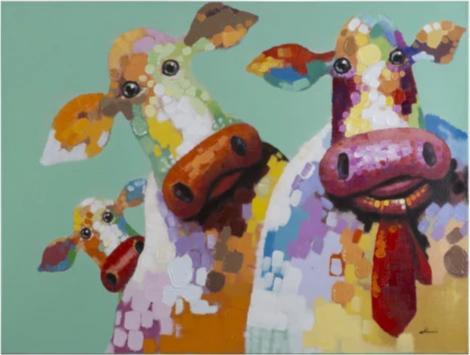 Curious Cows Painting