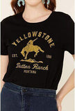 Black Tee W/Weathered Yellowstone Design