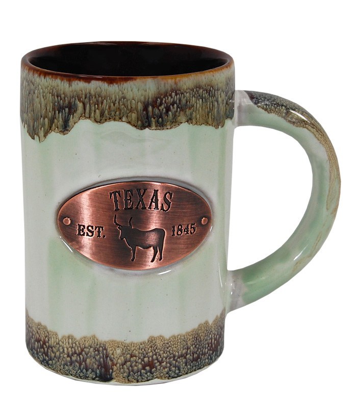 Copper Medallion Mug (Mint Glaze) - LOREC Ranch Home Furnishings