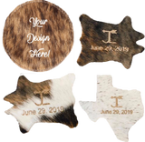 Laser Engraved Cowhide Coasters (Bulk) - LOREC Ranch Home Furnishings