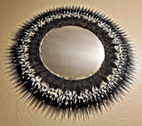 Mirror With Porcupine Quills And Guinea Feathers Large