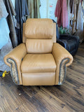 Hamlet/Towne Power Swivel Glider Recliner Chanel Cinnamon Leather Bunn