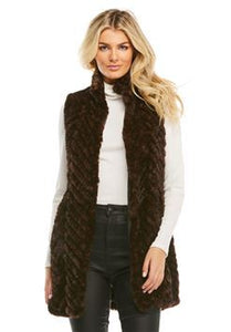 Whiskey Faux Fur Knitted Gemma Vest