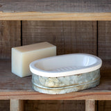 Metal & Porcelain Soap Dish - LOREC Ranch Home Furnishings