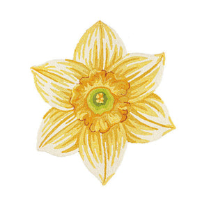 Yellow Daffodill Shaped Indoor/Outdoor Rug 4Or202 