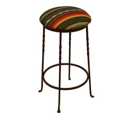 Fabric Iron Barstool