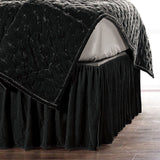 Black Stella Faux Silk Velvet Bed Skirt