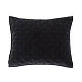 Black Stella Faux Silk Velvet Pillow Sham King Size