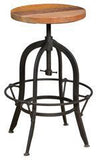 Adjustable Base Asheville Iron Barstool With Leather Hide Fabric 
18 X X 18 X 32