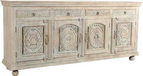 Arabella 4 Drawer 4 Door Carved Buffet